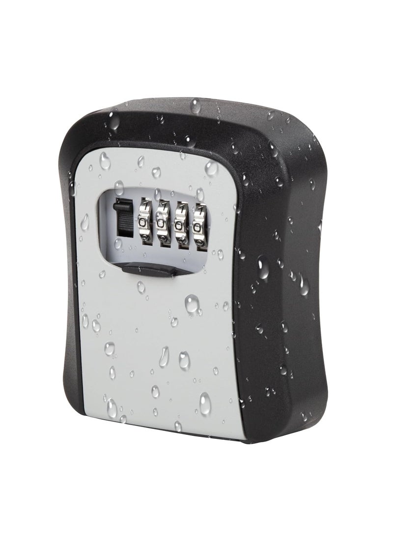 Cajmols - Cajmols Key Lock Box Waterproof Lock Box for House Keys Portable Combination Lockbox WallMounted Hanging Key Storage Box Resettable Code Safe Security Lock Box for Home Office Garage Apartment - Image 1