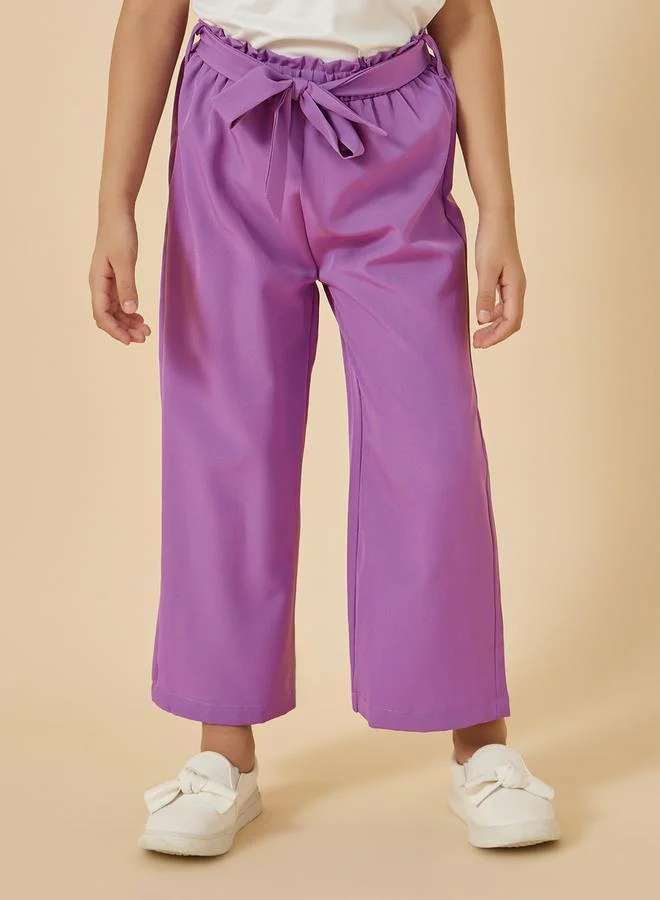 Styli Graphic Print Round Neck Top and Trousers Set