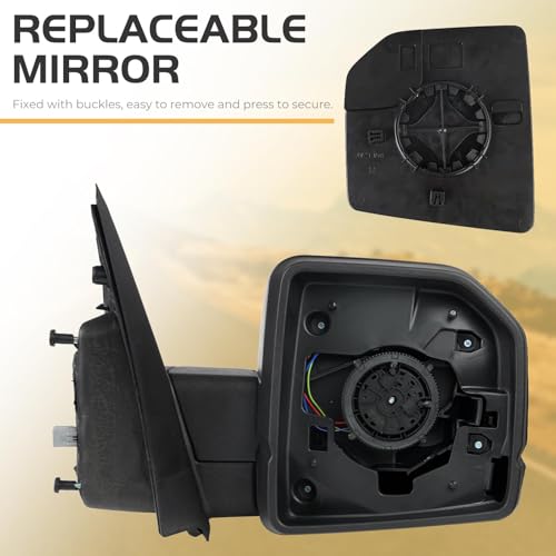 Donpida Right Passenger Side Door Mirror Assembly Compatible with Ford F150 2015-2020 Power Adjustable Replaces ‎FL3Z17682AK (3 Pins) - Image 5