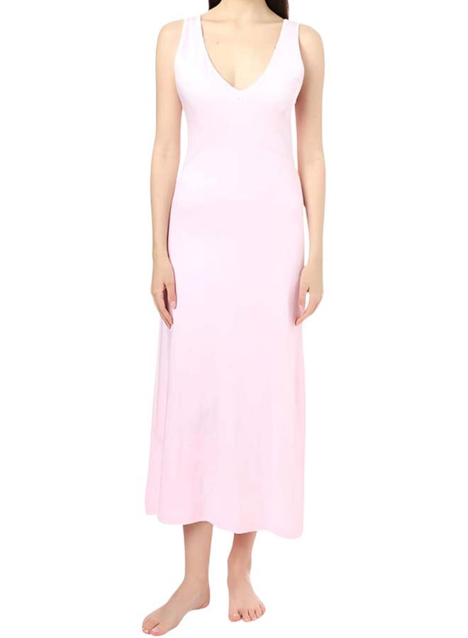 Dahab Cotton Plain Sleeveless V-Neck Full Slip For Women-Rose - Image 3