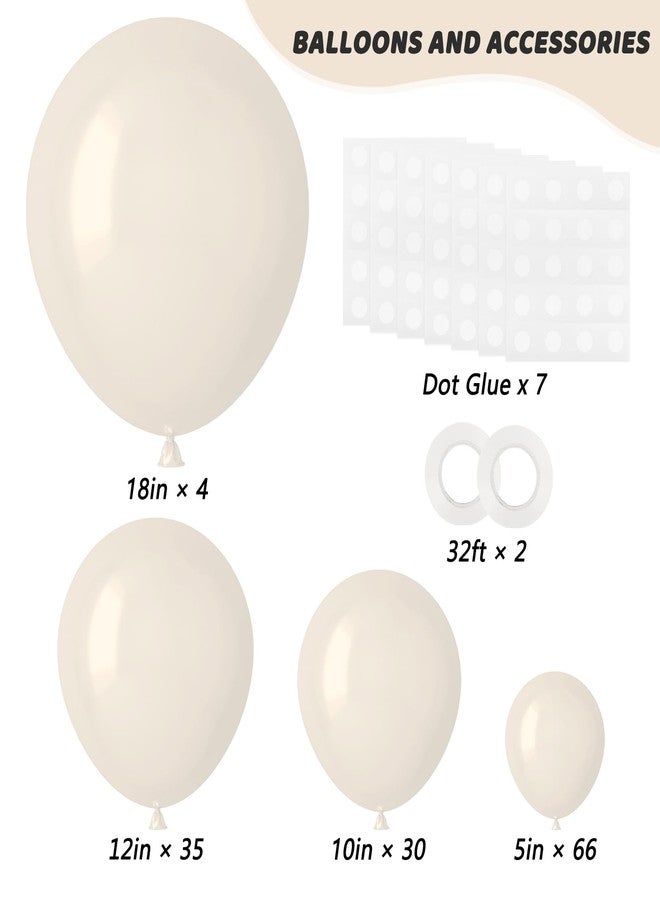 RUBFAC 135pcs Sand White Balloons Different Sizes 18 12 10 5 Inch for Birthday Party Graduation Anniversary Wedding Decorations - Image 2
