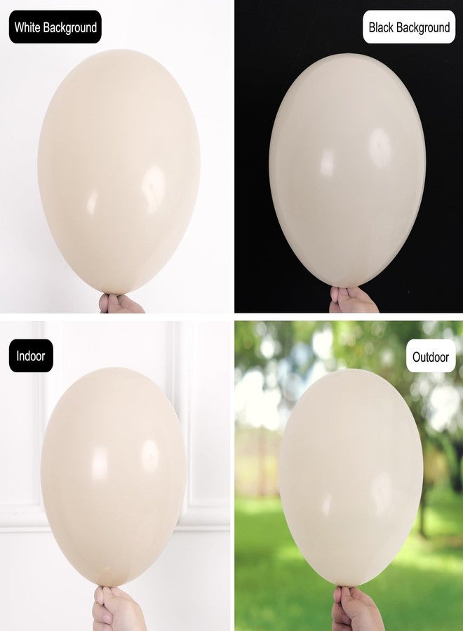 RUBFAC 135pcs Sand White Balloons Different Sizes 18 12 10 5 Inch for Birthday Party Graduation Anniversary Wedding Decorations - Image 4