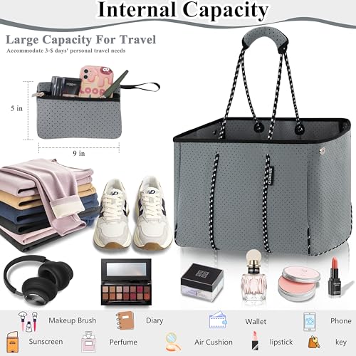 QOGiR Multipurpose Gym Beach Bag - Light Weight, Large, Sports (Grey, X-Large) … - Image 4