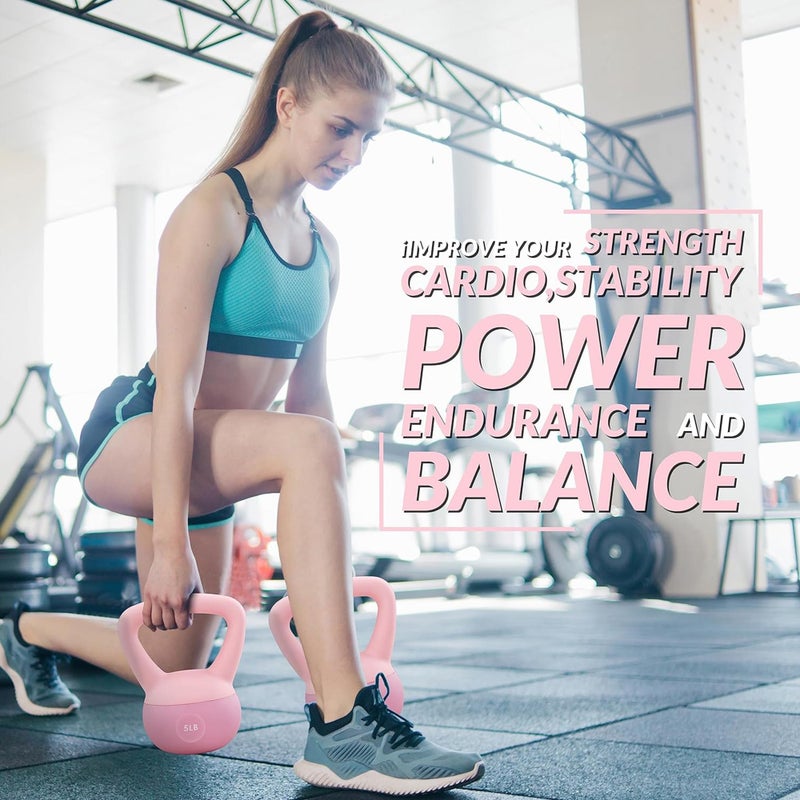 Fitvids أوزان كيتل بيلز الناعمة من فيتفيدز - أوزان مملوءة بالرمال البحرية والحديد للنساء والرجال - كيتل بيلز ناعمة ملونة، أحجام متعددة - Image 2