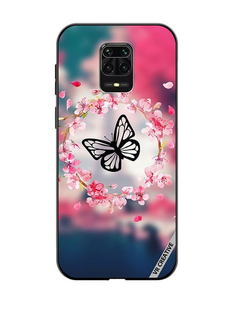 Protective Case Cover For Xiaomi Redmi Note 9S/9 Pro Butterfly in Flower Ring Design Multicolour