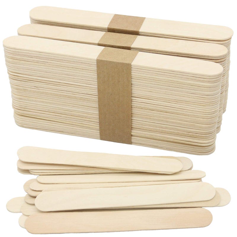 WISYOK 120 Pcs Wood Craft Sticks 59 Inch Ice Cream Sticks Jumbo Sticks Popsicle Sticks Ideal for Building Model Kids Handicraft and Creating Craft Projects
