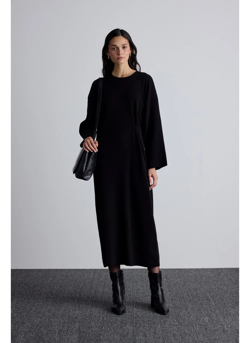 Manuka Knit Tie Dress Black