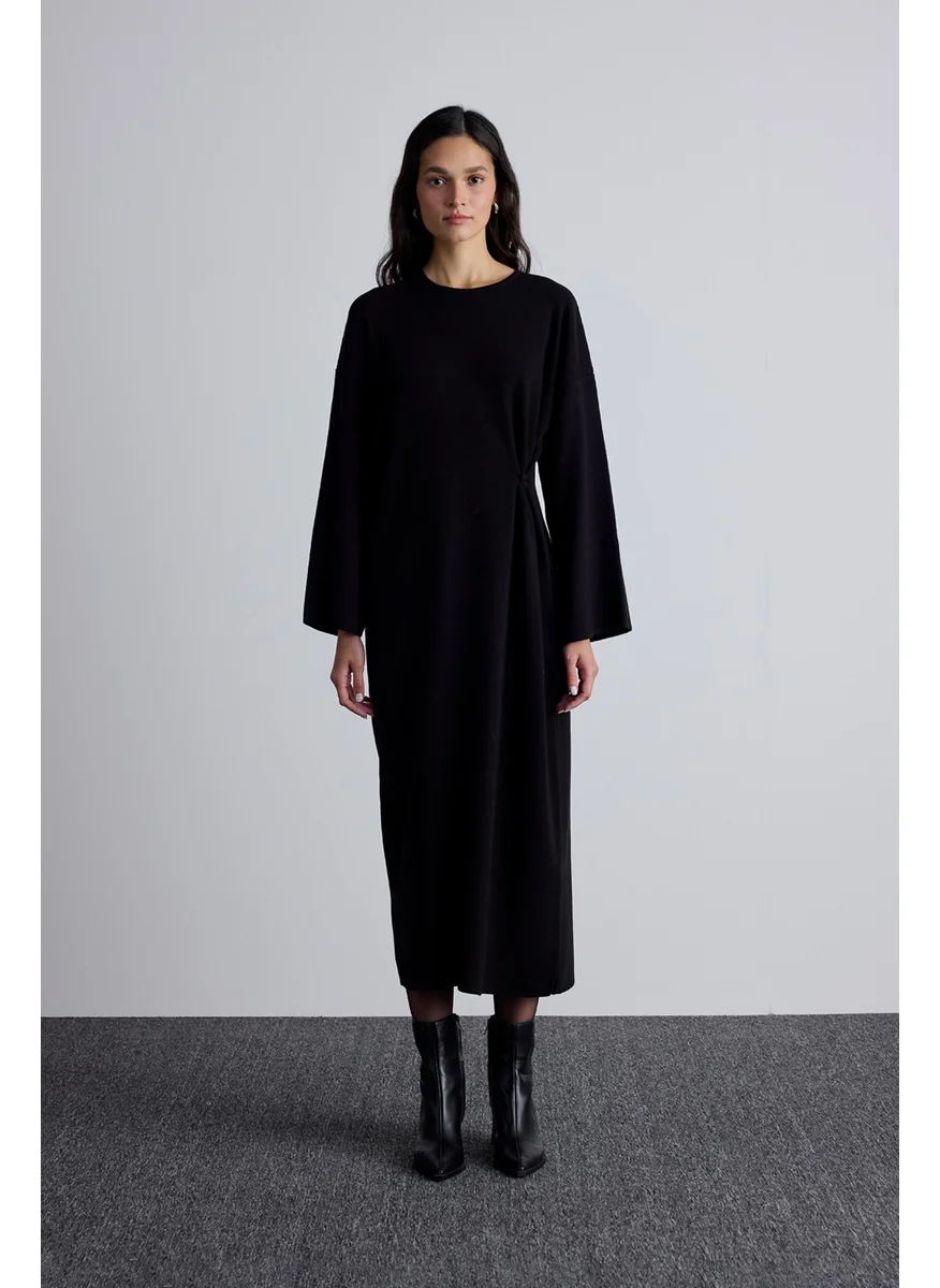 Manuka Knit Tie Dress Black