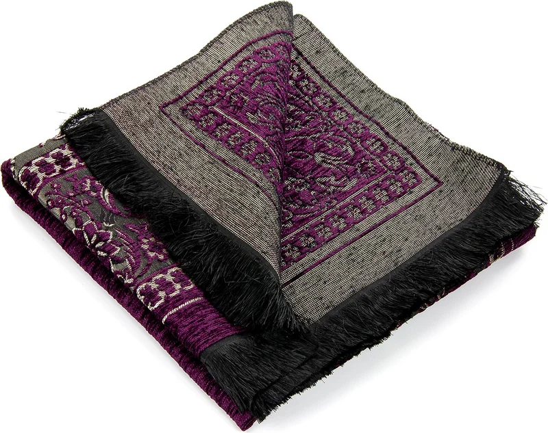 ايهفان Luxury Thick Chenille Prayer Rug with Mihrab Claret Red