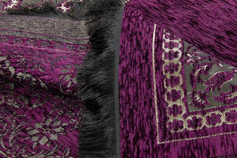 ايهفان Luxury Thick Chenille Prayer Rug with Mihrab Claret Red