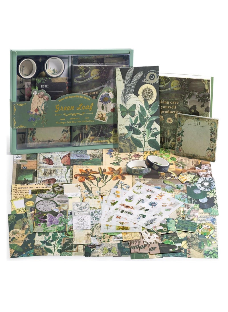 Vintage Scrapbooking Kit Garden Slow Time Series with Journaling Scrapbooking Supplies Stationery A6 Notebook Aesthetic DIY Gift for Teen Girl Adult Female 202pcs  - Image 1