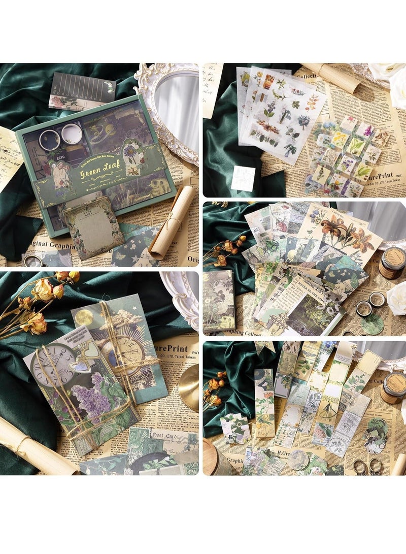 Vintage Scrapbooking Kit Garden Slow Time Series with Journaling Scrapbooking Supplies Stationery A6 Notebook Aesthetic DIY Gift for Teen Girl Adult Female 202pcs  - Image 3