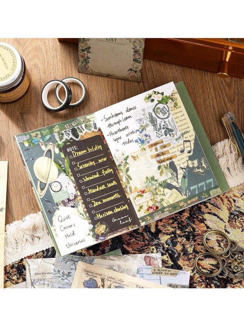 Vintage Scrapbooking Kit Garden Slow Time Series with Journaling Scrapbooking Supplies Stationery A6 Notebook Aesthetic DIY Gift for Teen Girl Adult Female 202pcs  - Image 2