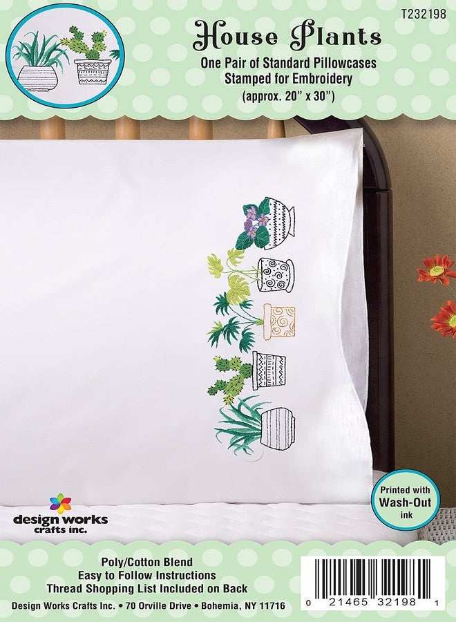 DesignWorks Ink Design Works Crafts House Plants Stamped for Embroidery Pillowcases,Standard - Image 2