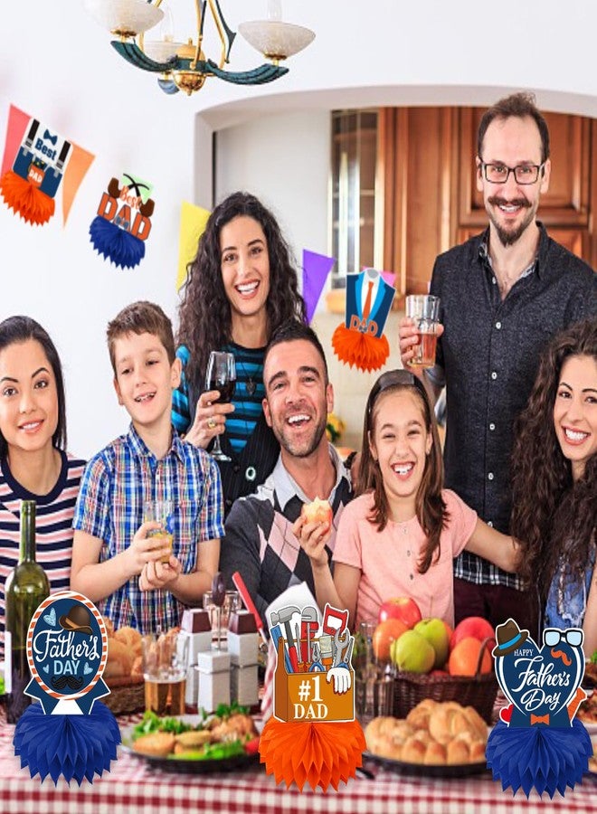 FSHANEE Happy Father’s Day Party Decoration Happy Father’s Day Table Toppers Honeycomb Centerpiece Desk Toppers Party Supplies Best Dad Ever Centerpieces Party Favors - 6 Counts - Image 5