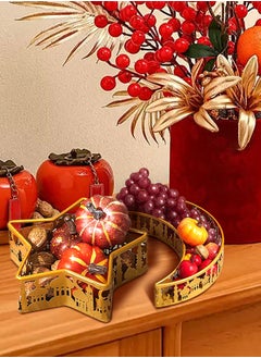 Perfii Moon Star Serving Tray for Dessert Pastry Eid Ramadan Serving Tray Platter for Fruit Nuts Candy Snacks Serving Dishes  - Image 4