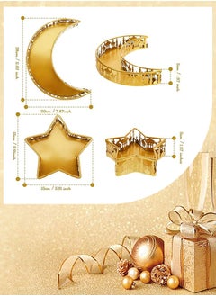 Perfii Moon Star Serving Tray for Dessert Pastry Eid Ramadan Serving Tray Platter for Fruit Nuts Candy Snacks Serving Dishes  - Image 2