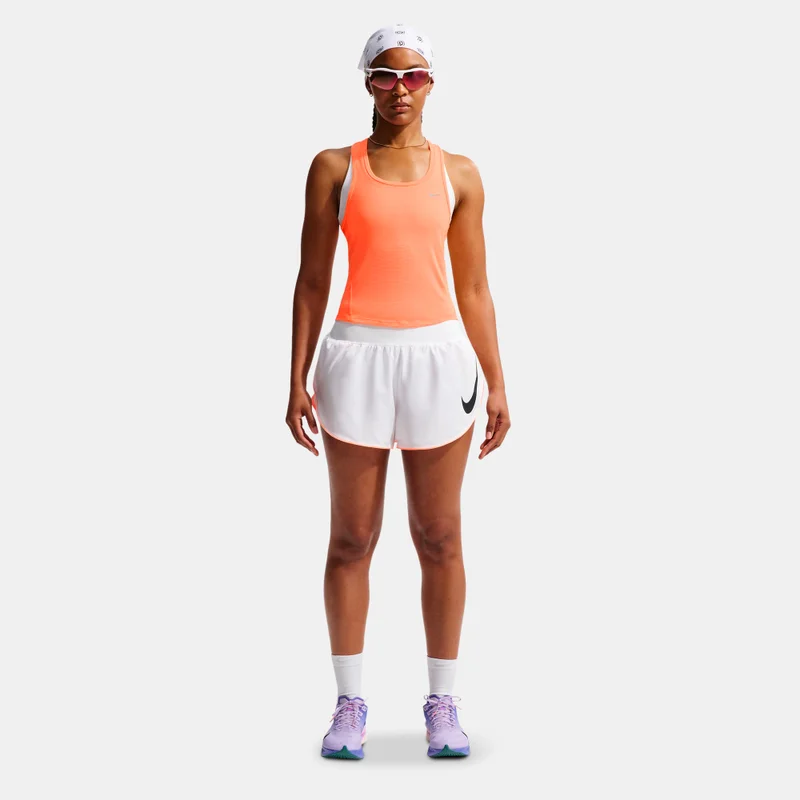 Nike White Women's Tempo Swoosh Dri-FIT Running Shorts for Women | Best Price UAE