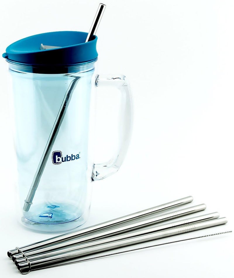 CocoStraw 4 Pack Cocostraw for Bubba Envy 32 & 48 oz Big Tumbler PerfectFIT 18/8 Stainless Steel Drinking Straws With Cleaning Brush - Image 1