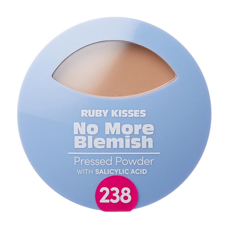 Ruby Kisses No More Blemish Face Powder with Salicylic Acid Korean Makeup Matte Finish Full Coverage Pressed Powder Rich Tan