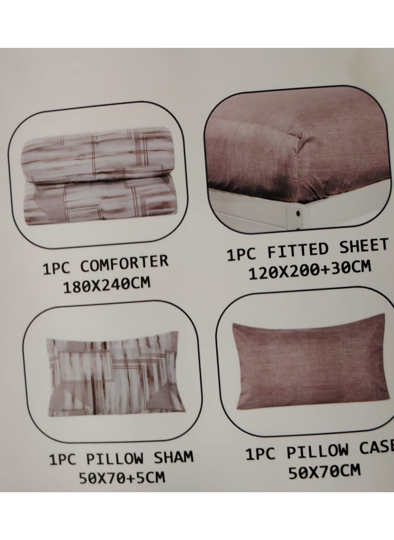 Generic - Golden comforter set consisting of 4 pieces S09 - Image 1