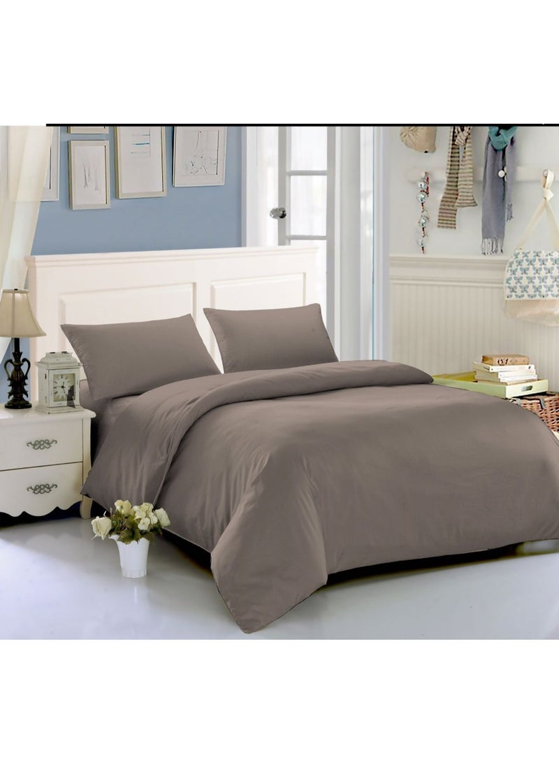 أيه دابليو دي طقم مفروشات سرير فندقي مع لحاف وشرشف مطاطي و4 أكياس مخدة | خامة قطن صناعي مايكروفايبر ناعمة، تصميم عصري، سهل العناية، مقاس سوبر كينغ