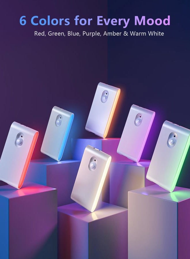 WILLED Pack of 10 Stair Lights with Motion Sensor & Touch Dimmer, LED Night Light with 2700 K Warm White and 6 RGB Colours, Motion Sensor Indoor for Stairs, Bedroom, Hallway, Kitchen, Bathroom - Image 4