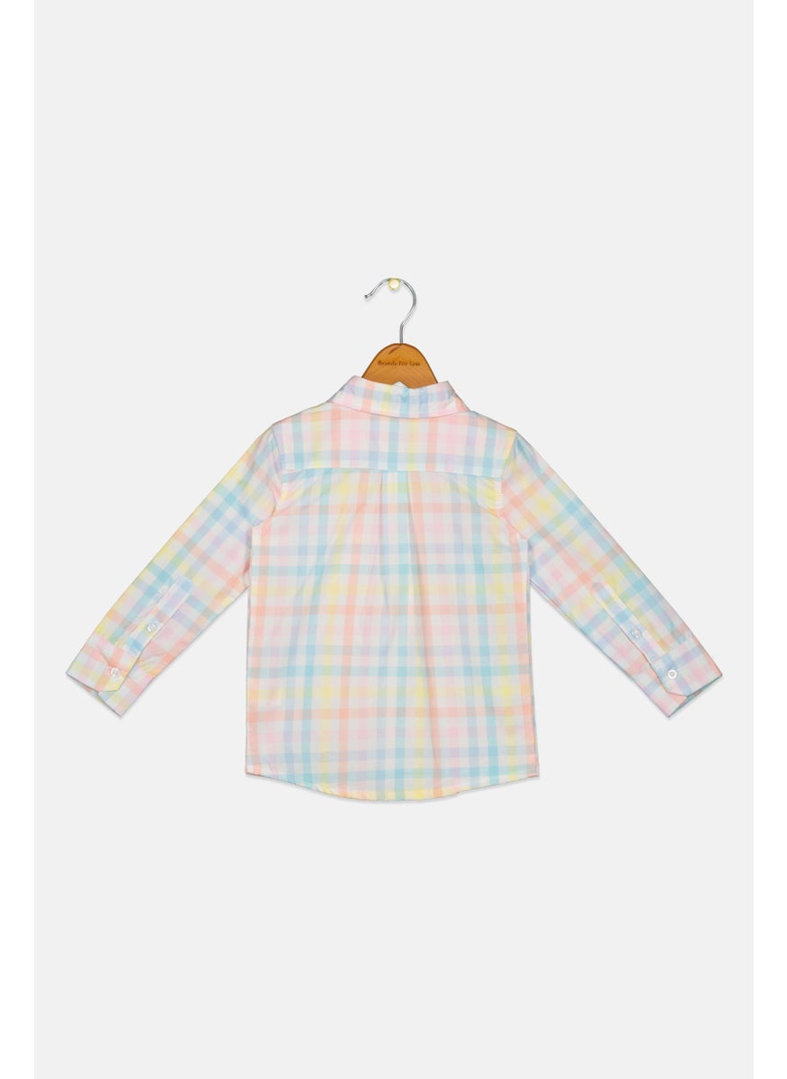 Andy & Evan Kids  Boy Checkered Long Sleeve Casual Shirt, Yellow  - Image 2