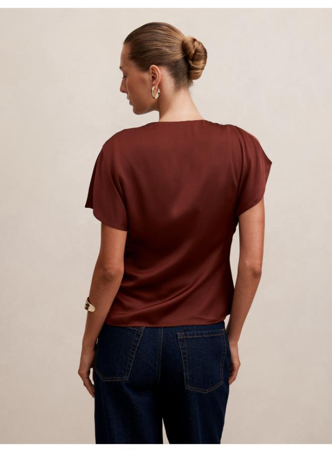forever new Daya Drape Satin Top - Image 2