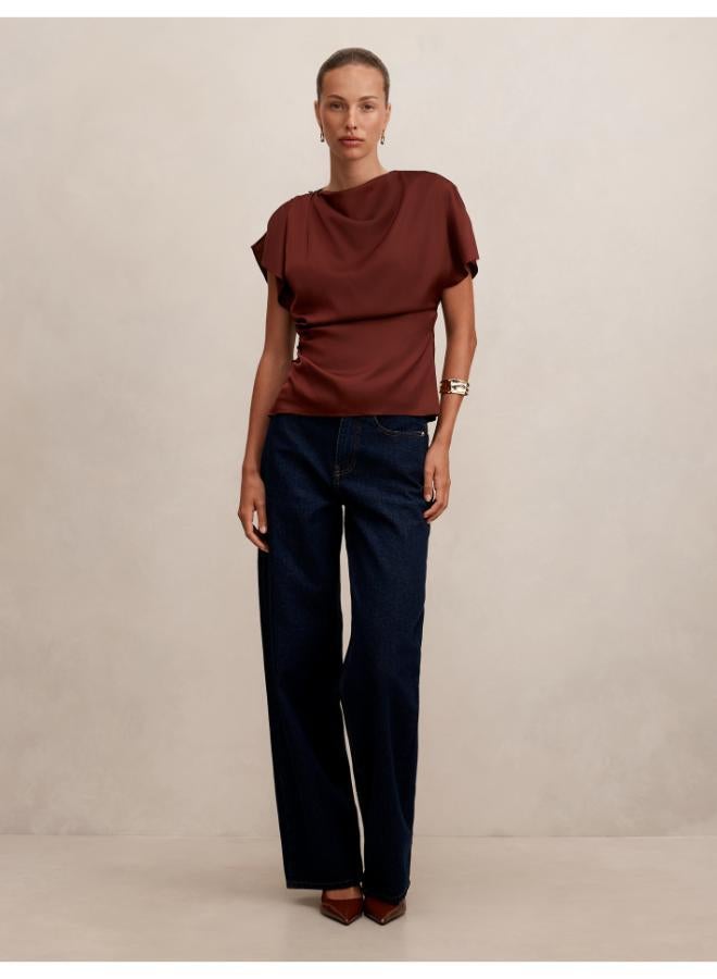 forever new Daya Drape Satin Top - Image 5