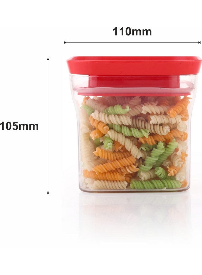 YouBee® Unbreakable Air Tight Kitchen Storage Container for Rice | Dal | Atta, BPA-free, Flour | Cereals | Snacks | Stackable | Modular, 600 Ml Set 12 (Red) - Image 5