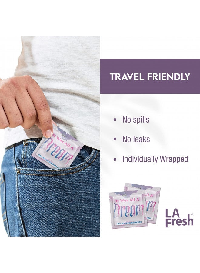 LA FRESH Nail Polish Remover Wet Wipes With Lavender, Aloe Vera, And Vitamin E Pack Of 50ct Acetone-Infused Pads - Nail Care Travel Essentials - Image 5