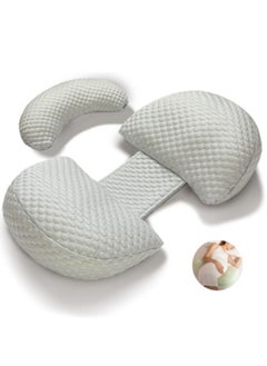 GGEROU Pregnancy Pillow for Women, Soft Pregnancy Pillow, Back, Hip, Leg Support, Maternity Pillow with Removable and Adjustable Pillow Cover, Grey  - Image 1