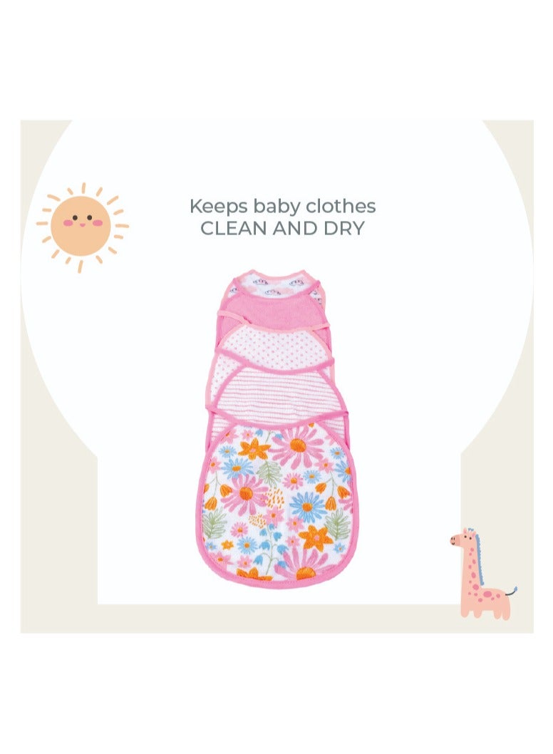 Nurtur Cotton bibs - Printed Character 5 Pack / Girl - Image 4