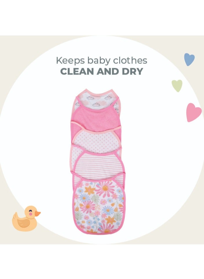Nurtur Cotton bibs - Printed Character 5 Pack / Girl - Image 3