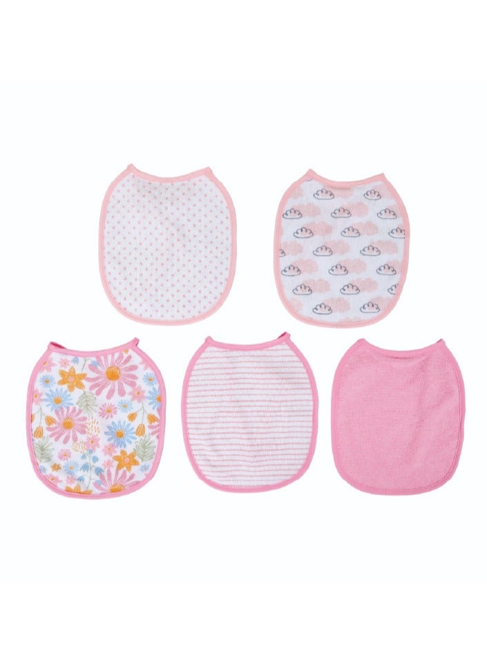 Nurtur Cotton bibs - Printed Character 5 Pack / Girl - Image 1