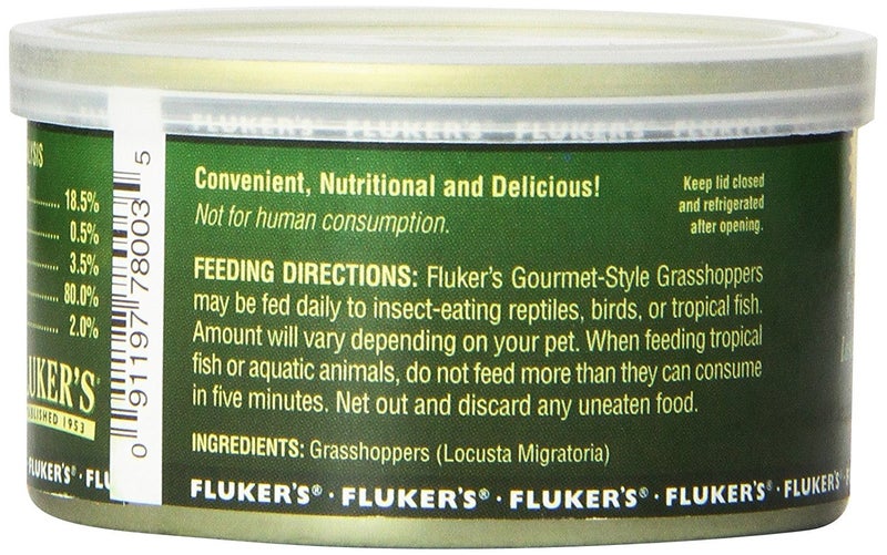 Fluker's Gourmet Canned Food for Reptiles, Fish, Birds and Small Animals, Grass Hoppers 1.2 oz - Image 2