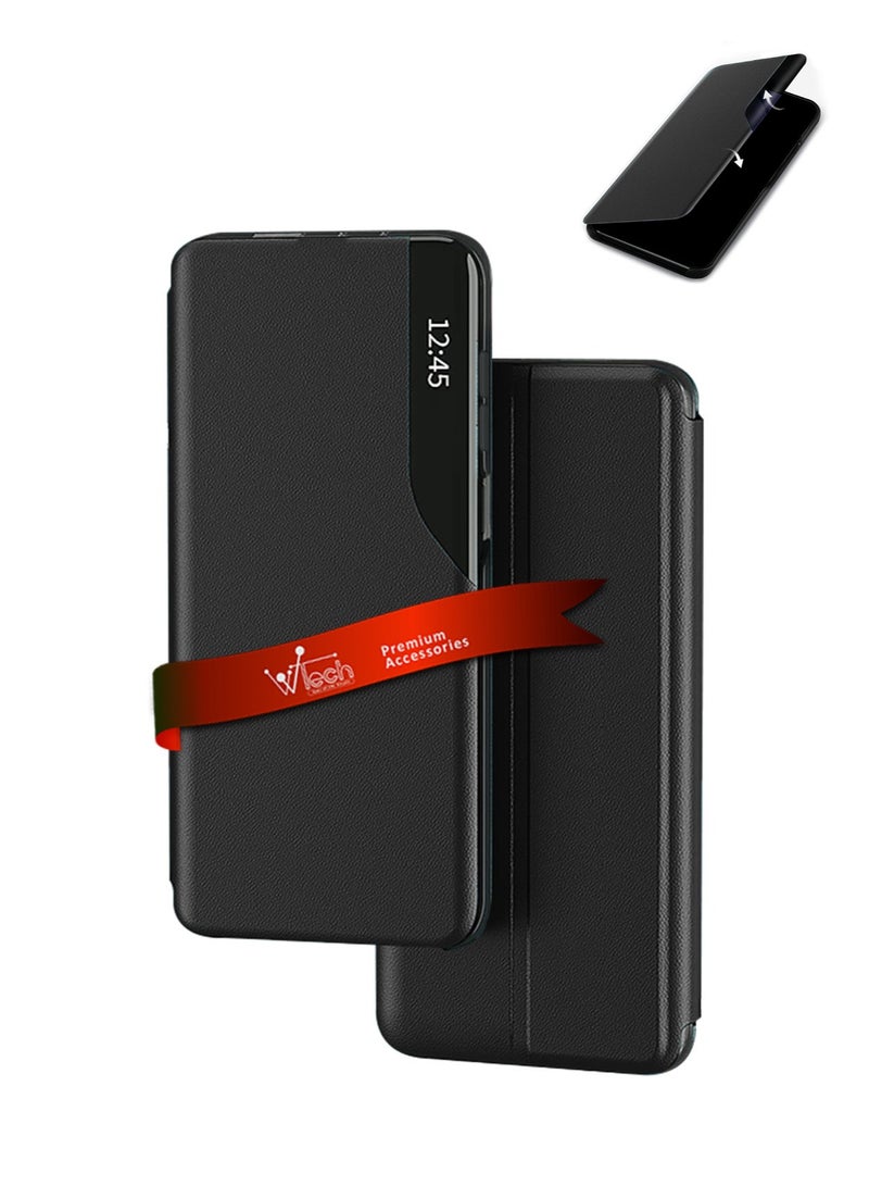 Wtech Smart Mirror Window Flip Phone Case Auto Sleep Wake Cover For Oppo A60 4G 2024 Black - Image 1