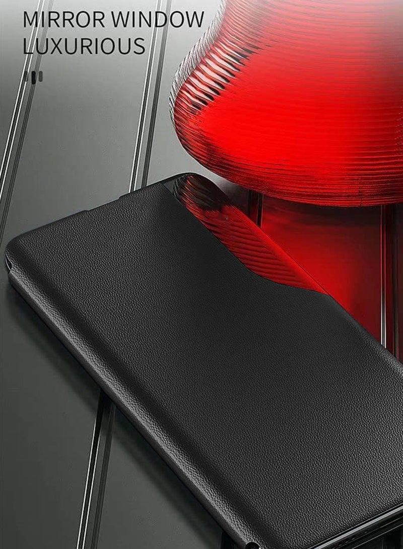 Wtech Smart Mirror Window Flip Phone Case Auto Sleep Wake Cover For Oppo A60 4G 2024 Black - Image 5