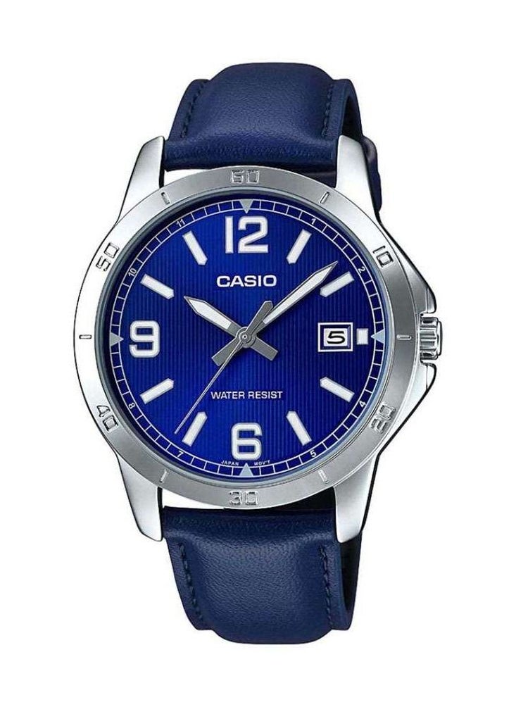 CASIO طقم ساعات كاسيو انالوج بسوار من الجلد باللون الأزرق MTP/LTP-V004L-2BUDF  - Image 2