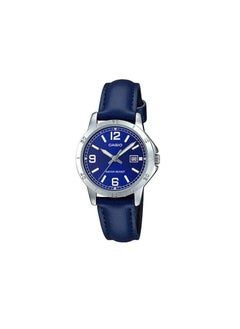 CASIO طقم ساعات كاسيو انالوج بسوار من الجلد باللون الأزرق MTP/LTP-V004L-2BUDF  - Image 3