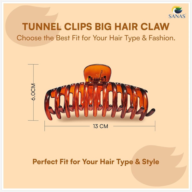 Sanas Sanas Large Hair Claw 3Pcs Butterfly Clip Big Clutchers Korean Acrylic Plastic Tight Grip for Women  Girls Jumbo Stylish Trendy Hairstyling Clips 3Pcs - Image 3