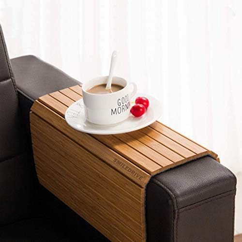 Smiledrive SMILEDRIVE® Sofa Armrest Tray | Teak Wood | Couch Tray | Made in India | Dining Table Mat Suitable for Food, Drinks, Snacks, Cups, Mugs-18x12 inches (1 Unit) - Image 1