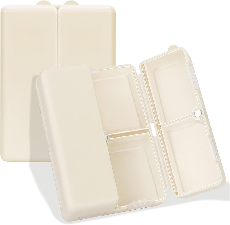 FYY Daily Pill Organizer,7 Compartments Portable Case [Folding Design] Travel Pill Box for Purse Pocket to Hold Vitamins,Cod Liver Oil,Supplements and Medication-White - Image 1
