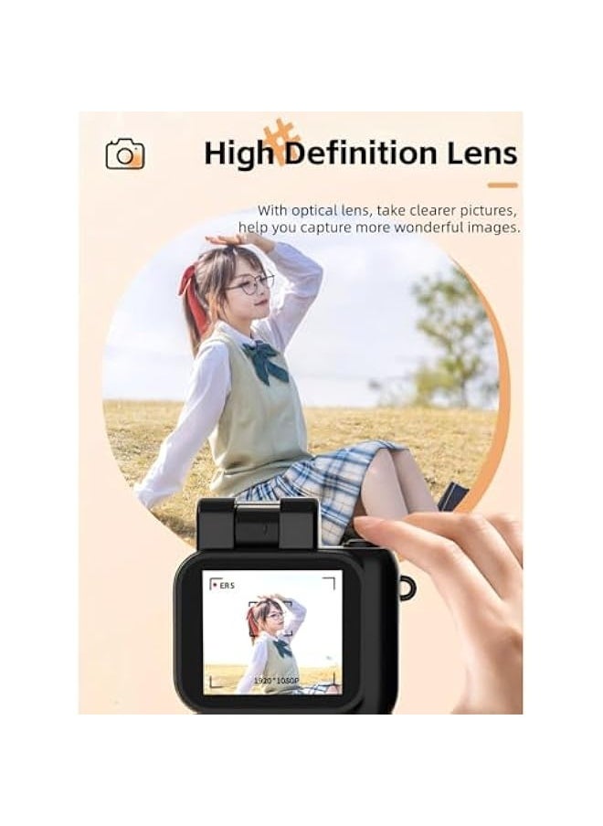 Generic Digital Camera, Mini Thumb Camera with Flashlight, Retro Compact 1080P HD Photography Video Camera for Travel Life Vlogging Recording, Gifts for Boys Girls Students (64GB)  - Image 4