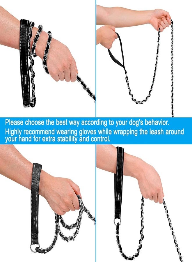 HOMIMP Chew Proof Dog Leash for Medium Large Dogs, Reflective 6 FT Heavy Duty Metal Chain Dog Leashes with Soft Padded Handle, Anti Bite Durable Rope Leashes for Pitbull, Non Chewable - Image 4