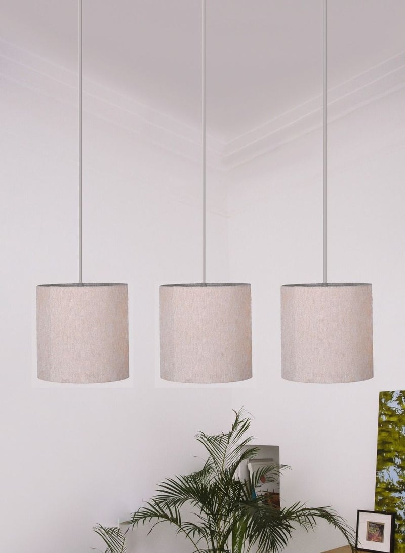 El Rawda Lighting Regata Triple Ceiling Lamp | modern decorative LED E27 pendant light ceiling lamp hanging | suitable for any room | Color: Beige | Size: 70x65 cm - Image 1