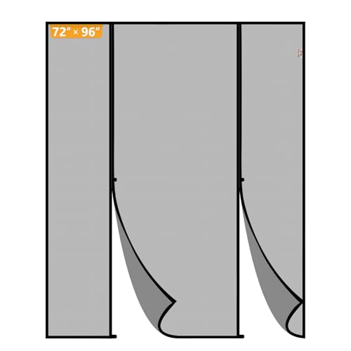 Yotache Magnetic Screen Door Fits Door Size 72"x96", Screen Size 74"x97" Double-Sided Opening Reinforced Mesh with Strong Magnets for Balcony, French, Sliding Glass Door - Image 1