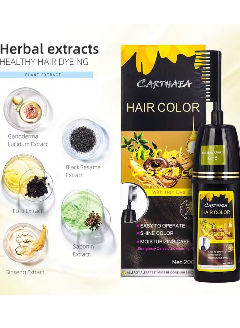Carthaea 200ml Chestnut Brown Hair Dye Color with Comb Hair Dye Comb with Herbal Essence 15 to 25 Min Easy Hair Coloring Shampoo Moisturizing Shining Ultra Glossy Color Cream Hair Dyeing Color Cream - Image 5