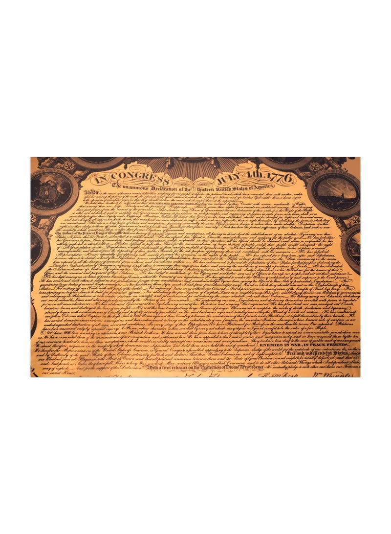 Memorabilia 2026 Declaration of Independence in 24K Gold - 600 mg Gold Foil Print with Trumbull Painting, Made in USA - Image 4